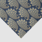 青と金ゴールドのアールデコ孔雀デコページ 薄葉紙 (詳細)