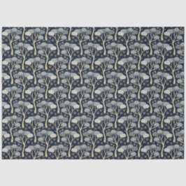 青と金ゴールドのアールデコ松の木の切り離し 薄葉紙