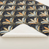 青と金ゴールドのアールデコ シェルパブランケット (3/4)