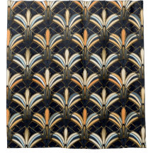 青と金ゴールドのアールデコ