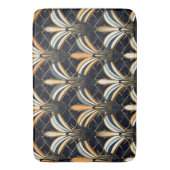 青と金ゴールドのアールデコ バスマット (正面縦)