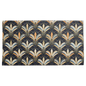 青と金ゴールドのアールデコ 枕カバー (正面右)