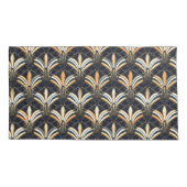 青と金ゴールドのアールデコ 枕カバー (裏面-左)