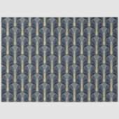 青と金ゴールドのエレガントアールデコ噴水の分離 薄葉紙 (正面)