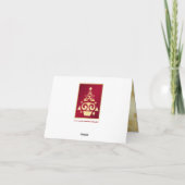 青と金ゴールドのオーナメントクリスマスフォトカード シーズンカード (裏面)