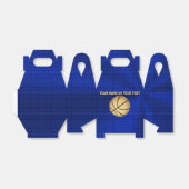 青と金ゴールドのカスタマイズ可能なバスケットボールの好意ボックス フェイバーボックス (折り畳みなし)