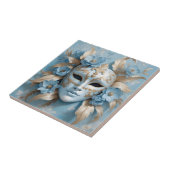 青と金ゴールドのカーニバルマスク タイル (側面)