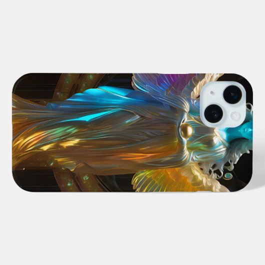 青と金ゴールドのガラス天使 Case-Mate iPhoneケース (裏面 (横))