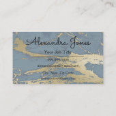 青と金ゴールドのグリッターと輝く大理石 名刺 (裏面)