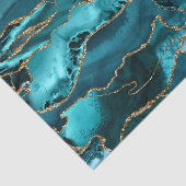 青と金ゴールドのグリッターアガート抽象芸術 薄葉紙 (詳細)