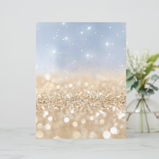 青と金ゴールドのグリッターテクスチャスクラップブック紙 (スタンド正面)