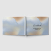 青と金ゴールドのテクスチャ ゲストブック (全面)