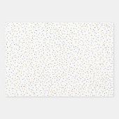 青と金ゴールドのドット ラッピングペーパーシート (正面)