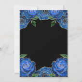 青と金ゴールドのバラフローラキンセアニェラ 招待状 (裏面)