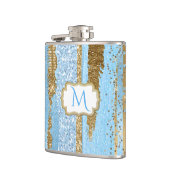 青と金ゴールドのフラファンシースク フラスク (左)