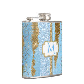 青と金ゴールドのフラファンシースク フラスク (右)