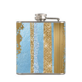 青と金ゴールドのフラファンシースク フラスク (裏面)
