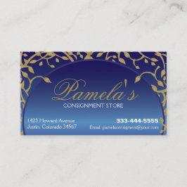 青と金ゴールドのフローラプロフェッショナルまたは個人 名刺