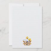 青と金ゴールドのフローラ招待状 招待状 (裏面)