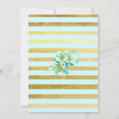 青と金ゴールドのフローラ結婚式招待状 招待状 (裏面)