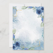 青と金ゴールドのフローラ結婚 招待状 (裏面)