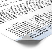 青と金ゴールドのフローラ8台結婚の座席表 ポスター (角)