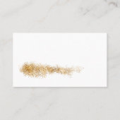 青と金ゴールドのブラシストロークの正方形の名刺 名刺 (裏面)