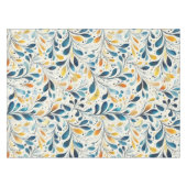 青と金ゴールドのペイズリーリーフのパターン(2) テーブルクロス (正面(横))