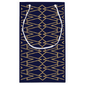 青と金ゴールドのボウタイ スモールペーパーバッグ (裏面)