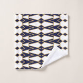 青と金ゴールドのボウタイ バスタオルセット (ウォッシュタオル)