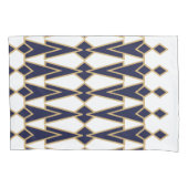 青と金ゴールドのボウタイ 枕カバー (正面)