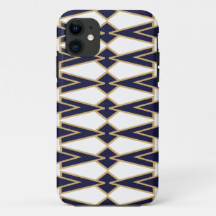 青と金ゴールドのボウタイ iPhone 11 ケース