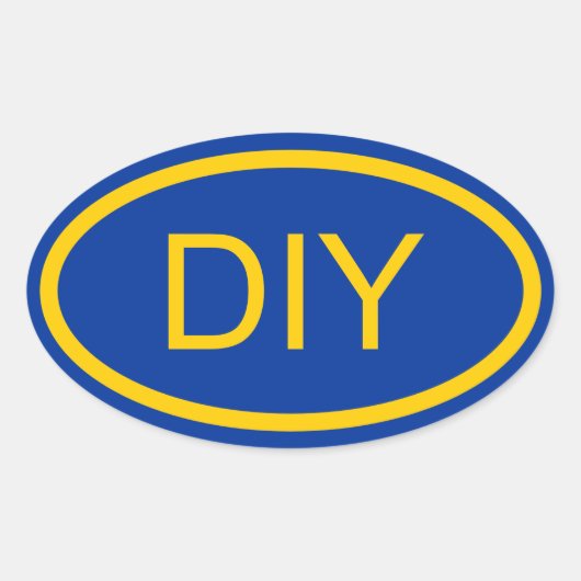 青と金ゴールドのユーロスタイルオーバルシールの作成 楕円形シール (正面)