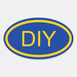 青と金ゴールドのユーロスタイルオーバルシールの作成 楕円形シール