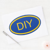 青と金ゴールドのユーロスタイルオーバルシールの作成 楕円形シール (封筒)