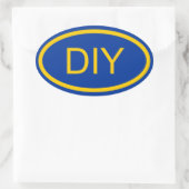 青と金ゴールドのユーロスタイルオーバルシールの作成 楕円形シール (バッグ)