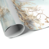 青と金ゴールドのラッエレガントピング紙 ラッピングペーパー (ロールコーナー)