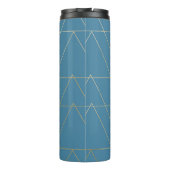 青と金ゴールドの三角形パターンモノグラムタンブラー タンブラー (裏面)