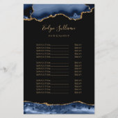 青と金ゴールドの価格リストのチラシ チラシ (正面)