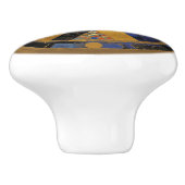 青と金ゴールドの円 セラミックノブ (側面)