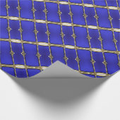 青と金ゴールドの剥離パターン紙 ラッピングペーパー (角)