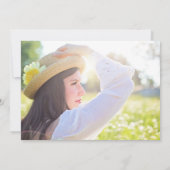 青と金ゴールドの卒業写真のお知らせ 案内状 (裏面)