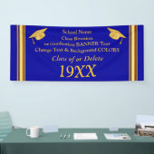 青と金ゴールドの卒業式またはクラス懇親会バナー 横断幕 (トレードショー)