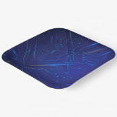 青と金ゴールドの回路パターン ペーパープレート (傾斜あり)