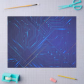 青と金ゴールドの回路パターン 薄葉紙 (クラフト)