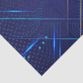 青と金ゴールドの回路パターン 薄葉紙 (詳細)