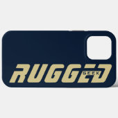 青と金ゴールドの堅牢なギーク Case-Mate iPhoneケース (裏面 (横))