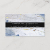 青と金ゴールドの大理石の背景 名刺 (裏面)