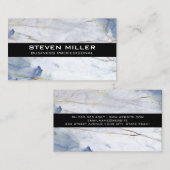 青と金ゴールドの大理石の背景 名刺 (正面/裏面)