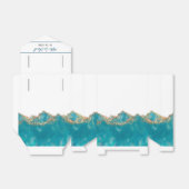 青と金ゴールドの大理石結婚式の引き出物箱 フェイバーボックス (折り畳みなし)